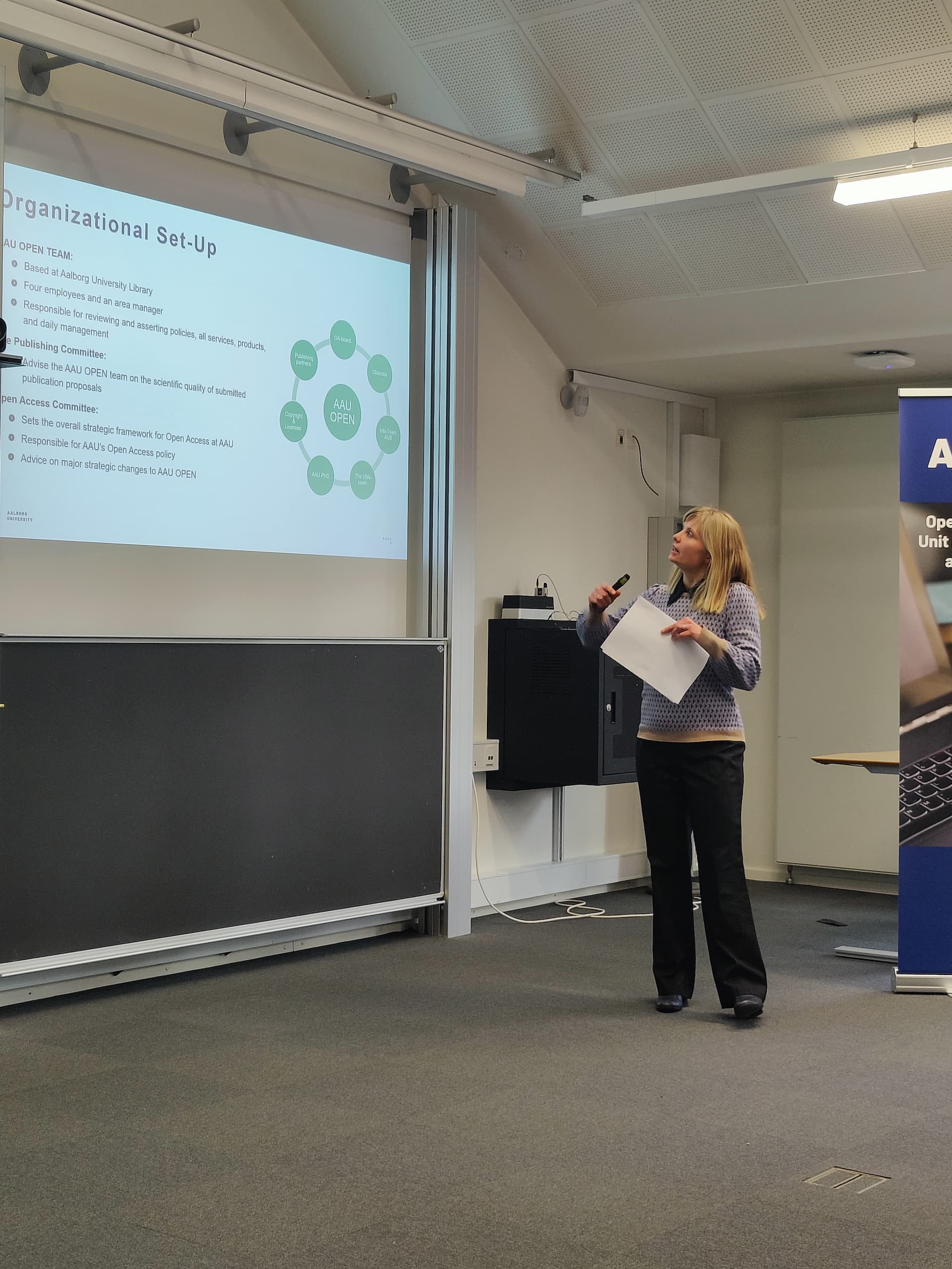 AAU OPEN launch 2024 Anna Stegger Gemzøe presenting