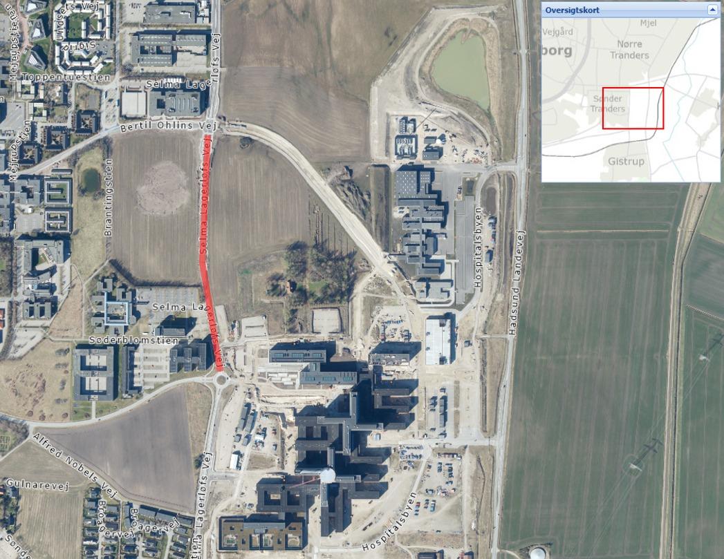 Temporary closure of Selma Lagerløfs Vej in Aalborg. Foto: Aalborg Municipality